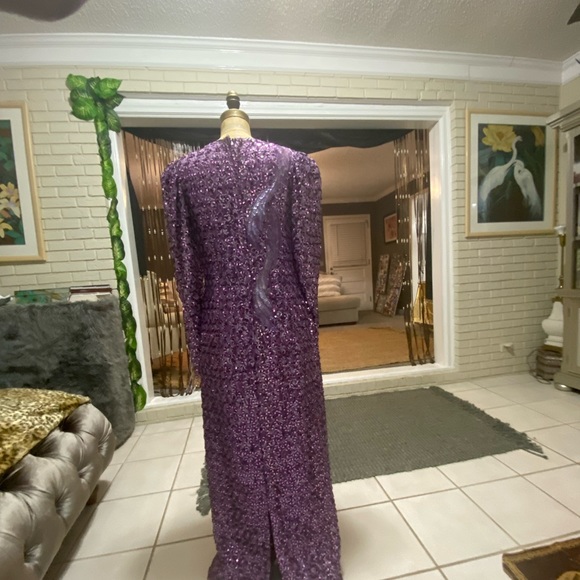 Vintage purple sequence gown - Picture 1 of 3